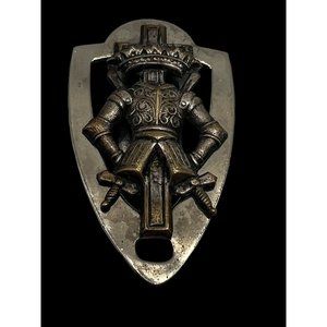 BUCKLE ANTIQUE MILITARY COAT OF ARMS UNIFORM . KNIGHTS TEMPLAR SILVER PLATED